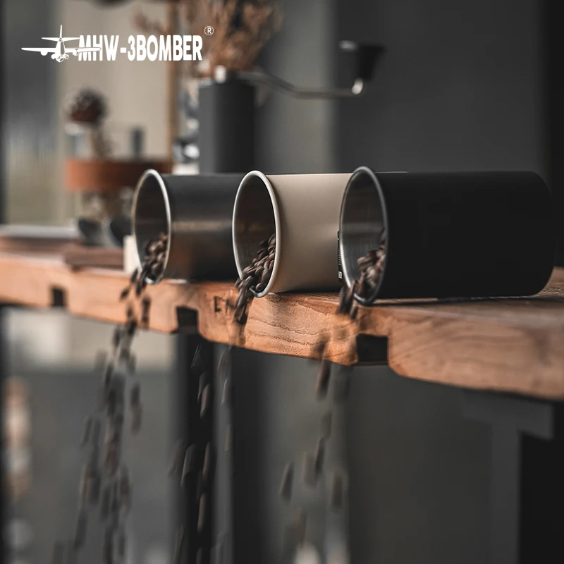 

MHW-3BOMBER Sealed Canister Stainless Steel Solid Wood Barista Tools Coffee Machine Accessories Coffee Beans Nut Storage Latte
