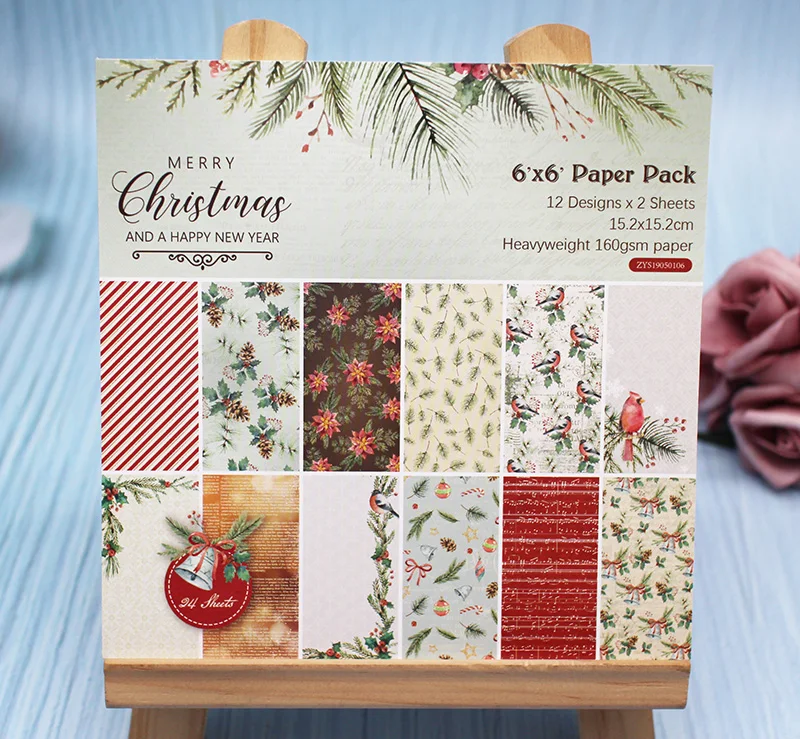 6 дюймов односторонняя Бумага С Тиснением Рождественский Декор Carft и рисунком в