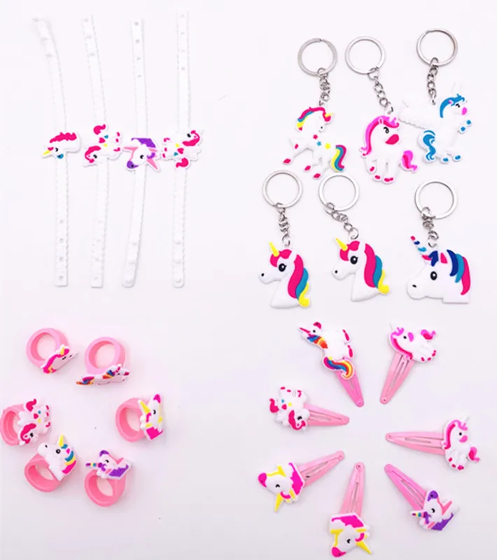 12 шт./компл. резиновый браслет Единорог для детской вечевечерние|Украшения