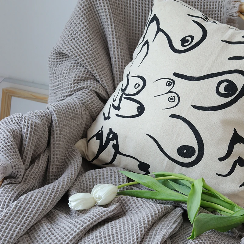 

Funny Pillow Case Cotton Decorative Back Rest Cushion Cover Pillowcase Geometric Pillow Cases for Home Hotel Studio 50x50cm