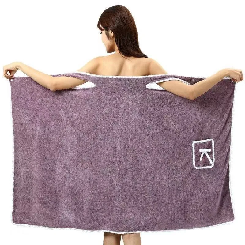 

Bathing Towels Microfiber Bath Robe Women Towels Bathroom Home Textile Absorbent Shower Towel Women Robe Bath Wearable Towel Set