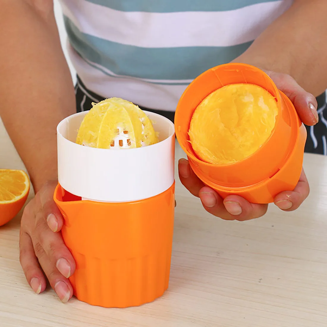 Нержавеющая Сталь Соковыжималка для апельсинов портативная ручная Вращение