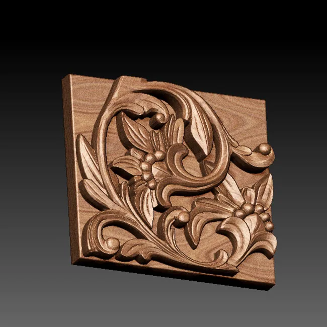 Цветочная 3D рельефная модель в формате STL фрезерный станок с ЧПУ резьба