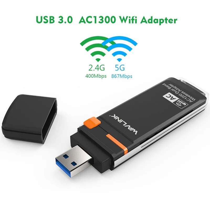 Беспроводной USB wifi адаптер Wavlink AC1300 5 ГГц и 2 4 двухдиапазонный WiFi защитный Мини