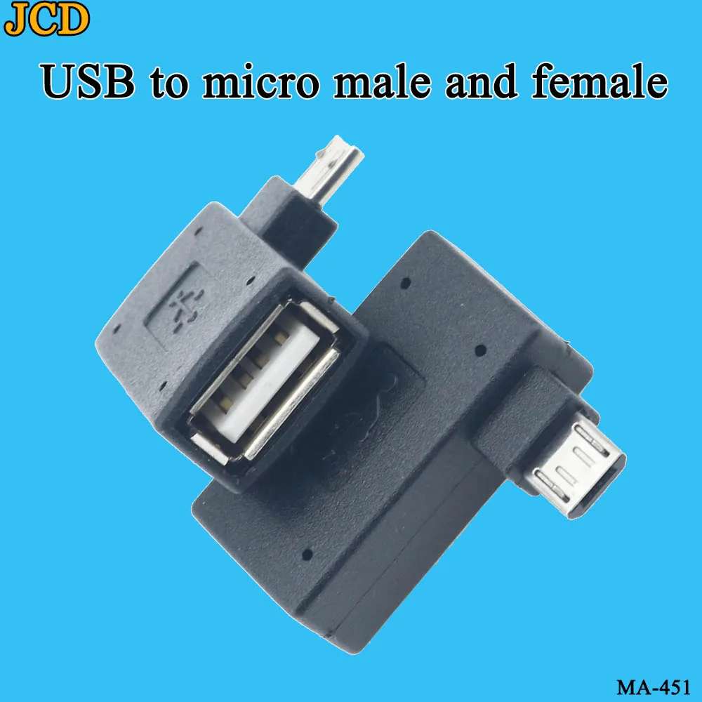 JCD микро адаптер USB 2 0 мама-папа OTG источник питания 2018 порт 90 градусов левый правый