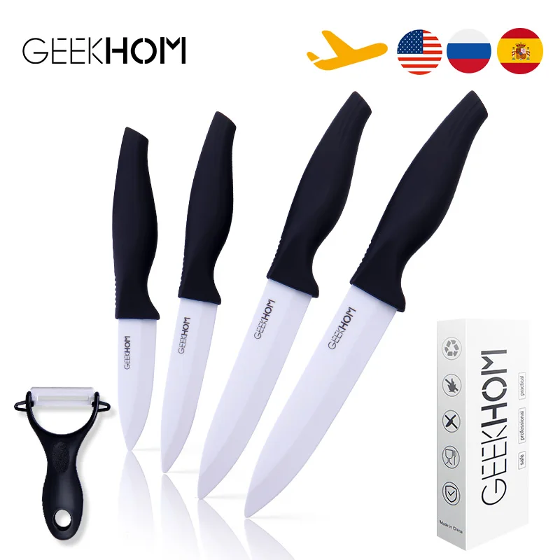 Набор керамических ножей шеф повара 3/4/5/6 дюймов для овощей мяса фруктов хлеба