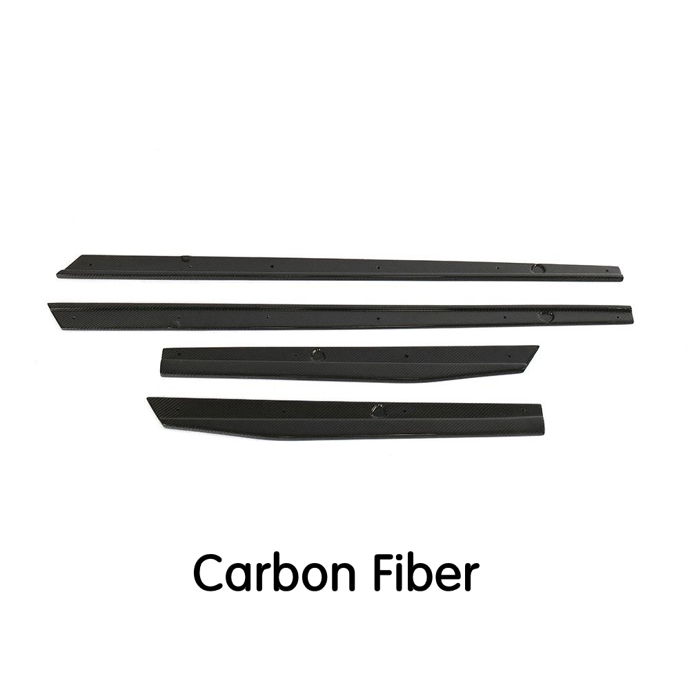 carbon fiber Черные ПП боковые юбки фартуки двери протектор подбородка комплект защита для Volkswagen VW GOLF 7 7,5 R Line хэтчбек- 4 шт - Цвет: carbon fiber