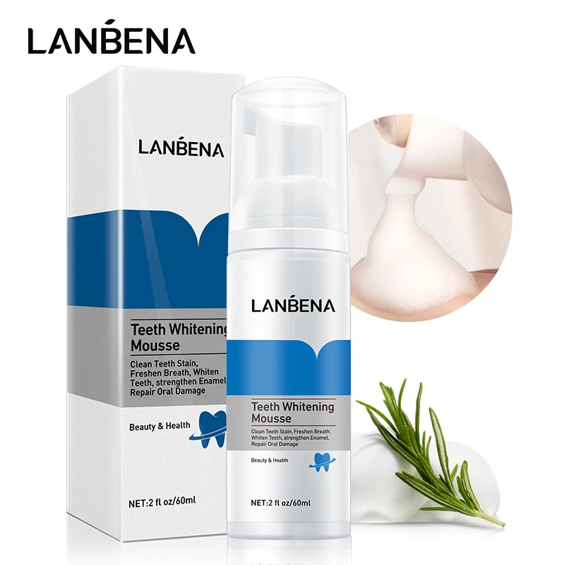 Отбеливающий мусс для зубов LANBENA, зубная паста, чистящая зубная паста, гигиена полости рта, удаление пятен, зубной налет, чистка зубов, уход за полостью рта - изображение