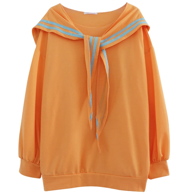 Кавайный стиль 2019 женские толстовки и свитшоты с бантиком большие Moletom Feminino Poleron