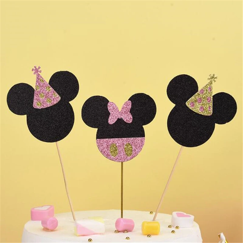 Топпер для торта Disney Микки и Минни Маус десерт вечеринки в честь Дня Рождения
