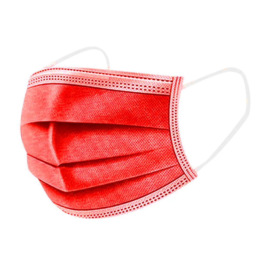 2021 New 10-200pcs Disposable Non-woven 3-layer Filter Mask Red Fruit Mouth Face Adult Breathable Mascarilla |