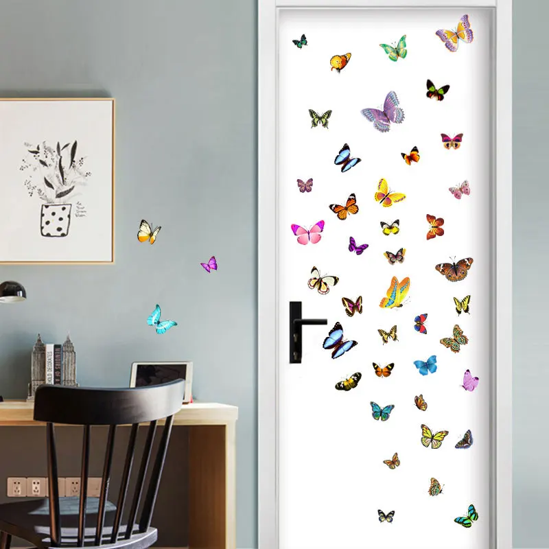 88 шт./компл. цвет не повторяется ПВХ selff клей butterffly stikers украшения дома аксессуары