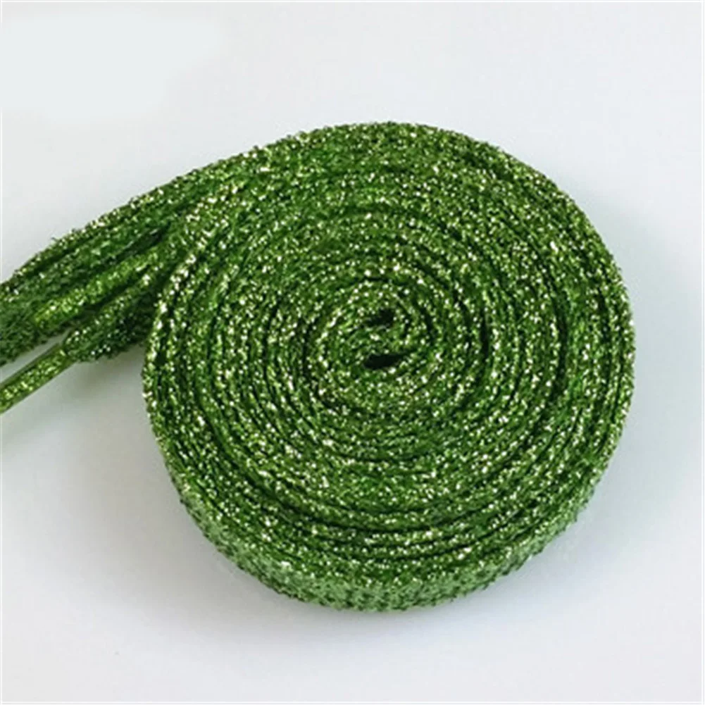 120cm Shiny Colorful Shoelaces of sneakers Glitter man women gold shoelace silver Flat shoe laces running shoe lacing 1 Pair