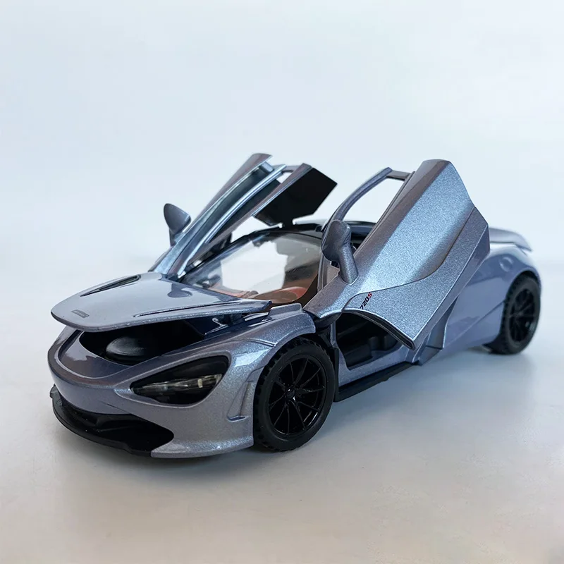 

Суперкар из сплава Mc Laren 720s в масштабе 1:32, Игрушечная модель, металлический литой звук светильник Светка, спортивный автомобиль для детей, ко...