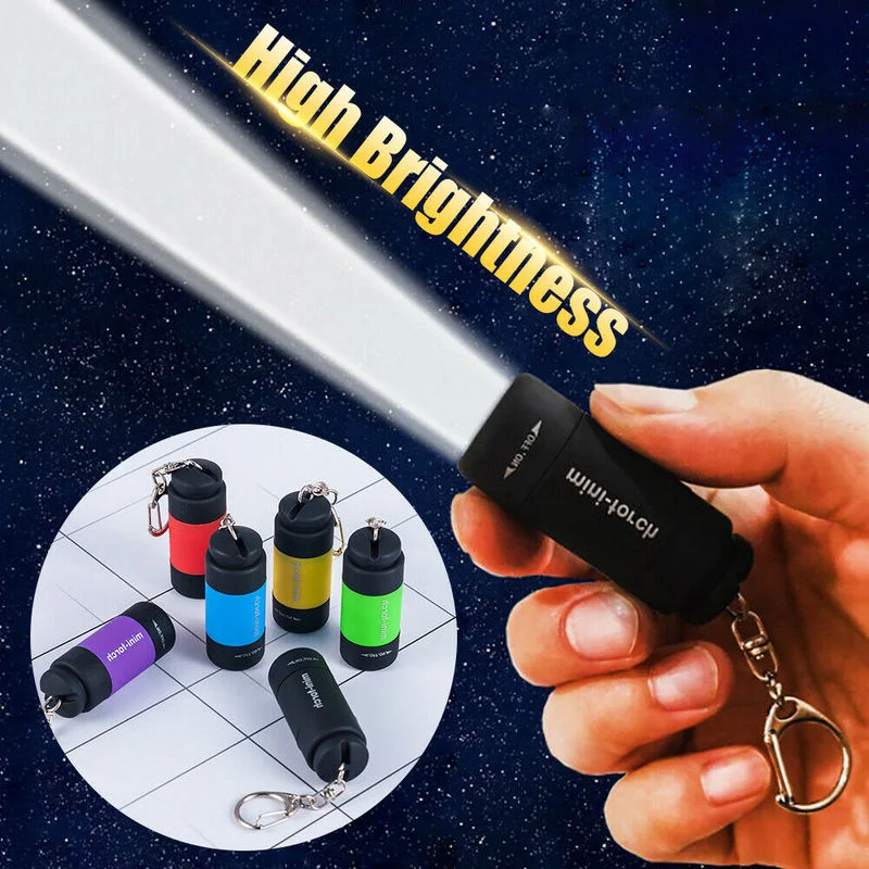 

Mini Pocket Torches Led Light USB Rechargeable Portable Led Flashlight Keychain Torch Lamp Waterproof Camping Light USB Charger