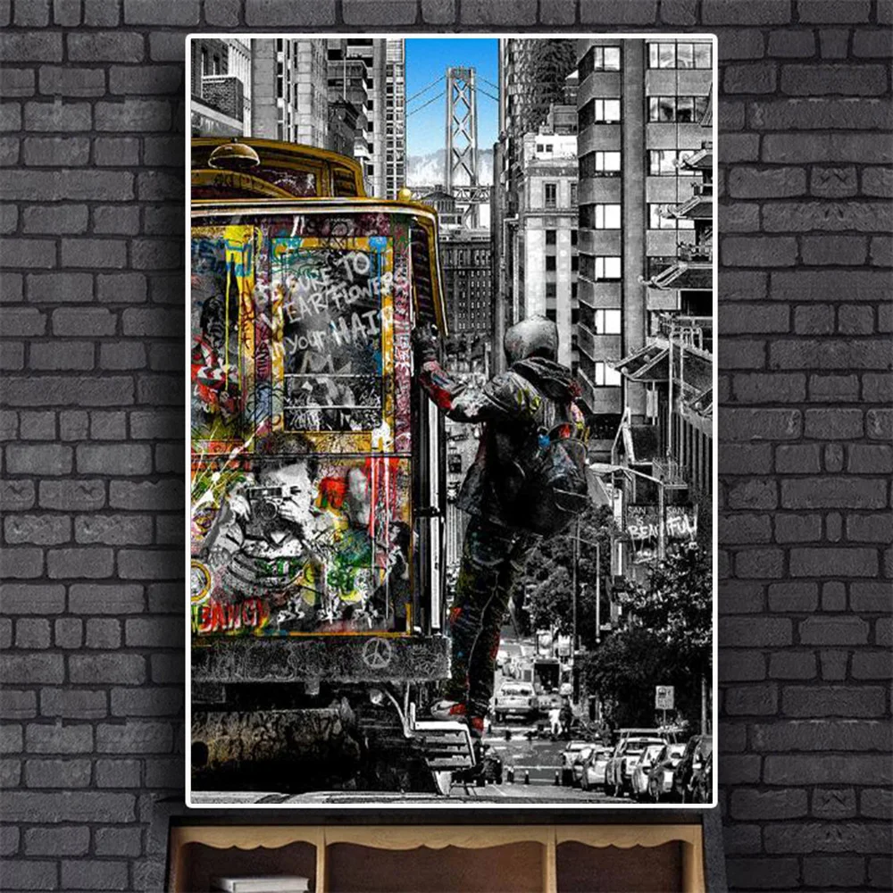

Modern Color Street Graffiti Art Canvas Painting Poster and Wall Art Prints Pictures for Room Home Decoration Cuadros Decor