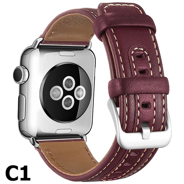 Для Apple Watch 5 ремешок 40 мм 44 мм спортивный хороший кожаный тканевый браслет для мужчин/девочек для iwatch серии 4 3 38 мм 42 мм - Цвет ремешка: C1-red red