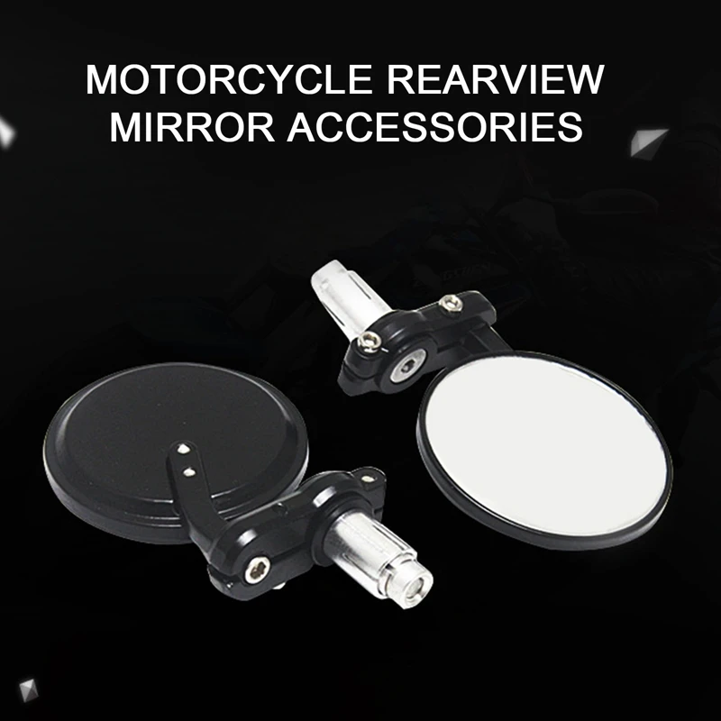 

1 Pair Motorcycle Modified Reversing Rearview Mirror 22mm Handlebar Black Mirror Reflector Motorcycle Modification Accessories