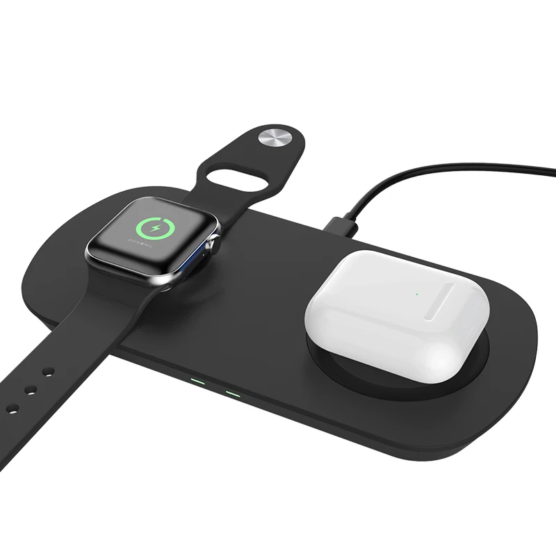 

15W 2 in 1 Qi Wireless Charger Base For iPhone 13 12 11 Pro Max X XS XR Airpods Induction Fast Charging Pad For Samsung S21 S20