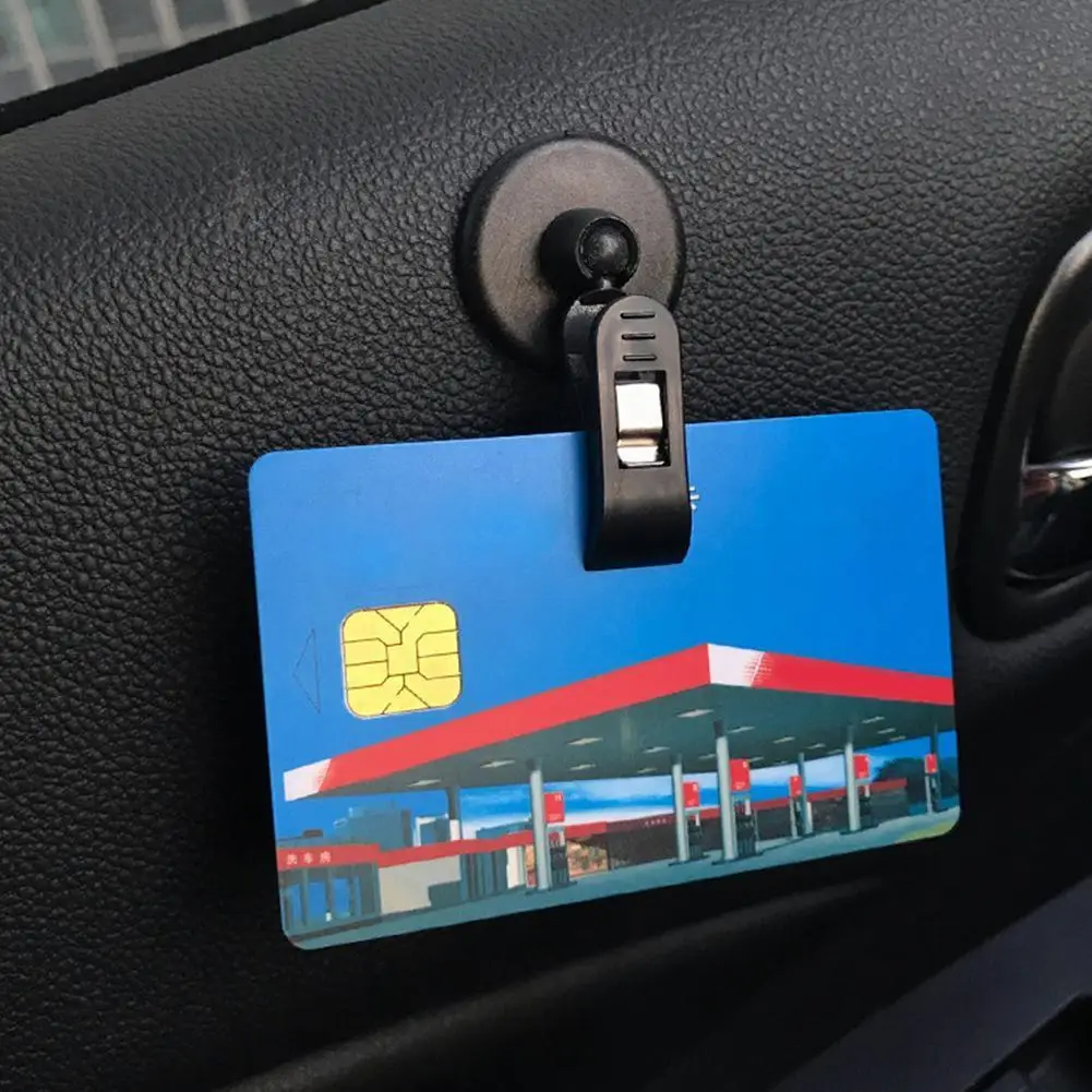 

80% HOT SALES!!! Durable Self-Adhesive Plastic Clip Car Auto Card Clamp Ticket Holder Organizer