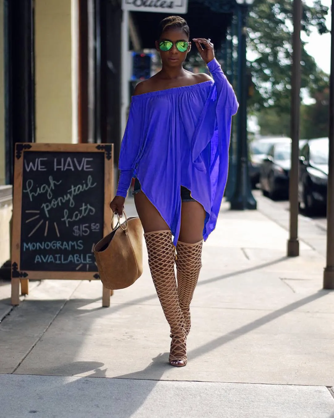 Женская футболка с вырезом лодочкой Весенняя свободная рукавом летучая мышь и