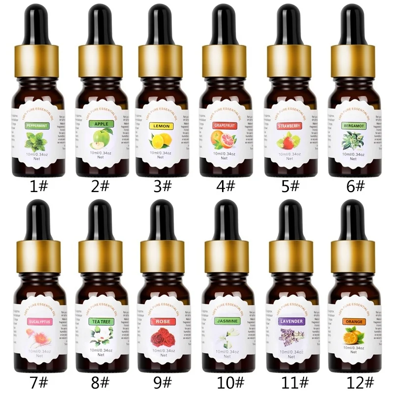 

10ml Pure Natural Flower Fruit Essential Oil For Aromatherapy Organic Essential Oil Relieve Body Stress Skin Care TSLM2