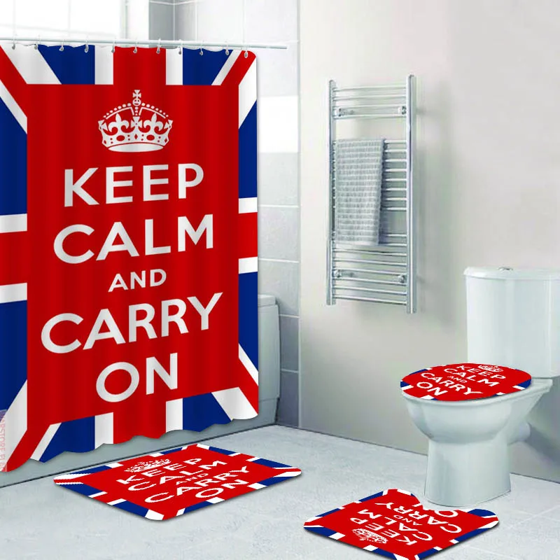 Union Jack сохраняйте спокойствие и переносите занавеску для ванной комнаты s