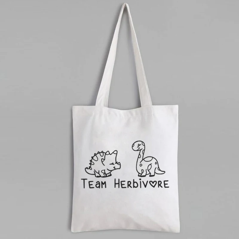 

Team Herbivore Tote Bag Gift for Vegan Vegetarian Canvas Tote Bag Funny Plant Based Eco Friendly Products Veggie Cute Bag Girl