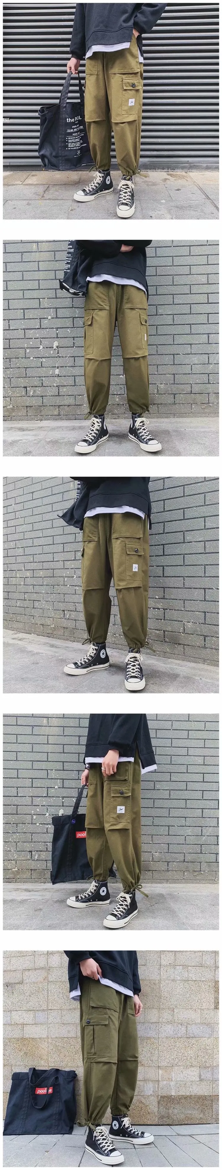 

2020 Cargo Pants Men Muti-pockets Streetwear Joggers Pants Black Sweatpant Male Hiphop Autumn Summer Trousers Overalls