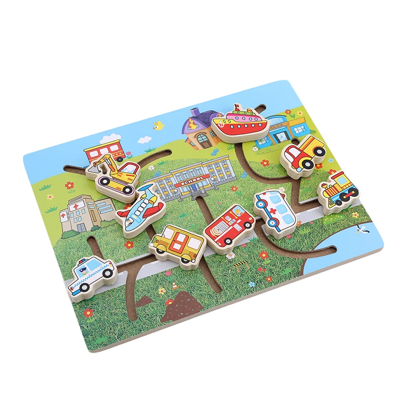 

Education puzzle wooden maze puzzle animal traffic matching maze intelligence early childhood education children's toys