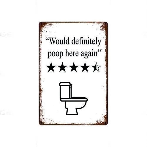 

The Metal Wall Sign Will Definitely Be Here Again Poop Poster Tin Sign Hotel Toilet Home Restroom Wall Decor Retro Metal Plate
