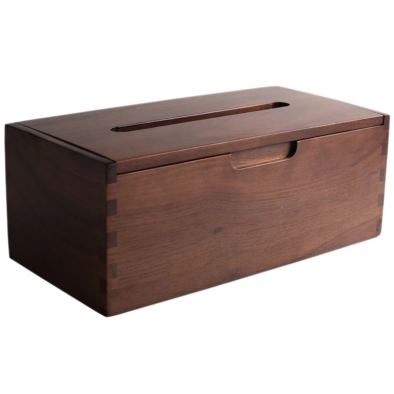 Японский стиль черный орех Коробка для салфеток держатель Деревянный диспенсер