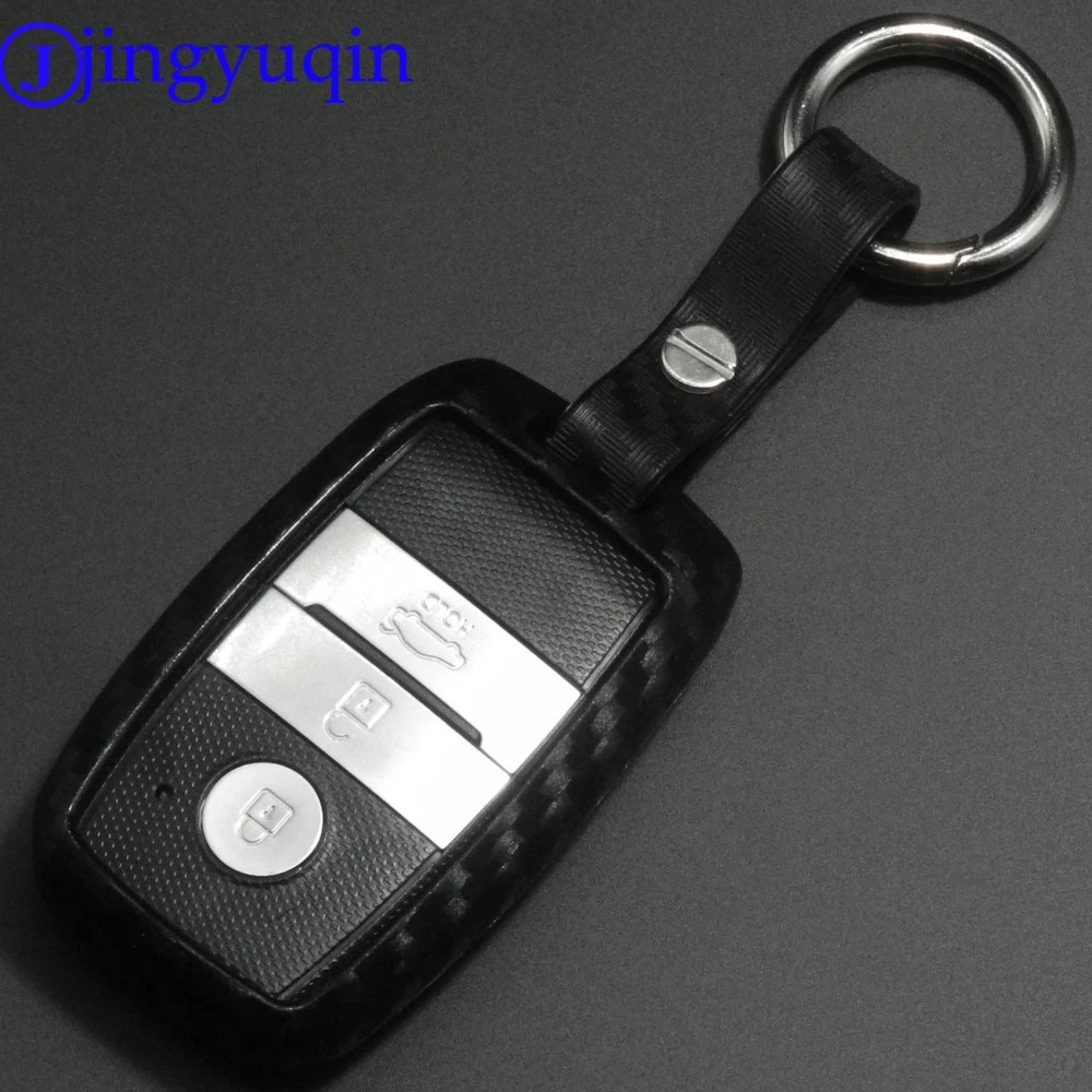 Jingyuqin 10p Carbon для Kia Ceed Rio Sportage R K3 K4 K5 Sorento Cerato Optima 2015 2016 2017 2018 чехол ключа