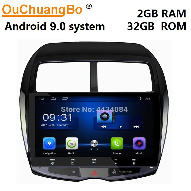 Головное устройство Ouchuangbo на android 9 0 для Mitsubishi ASX 2013 2015 с поддержкой USB swc Wi Fi 4