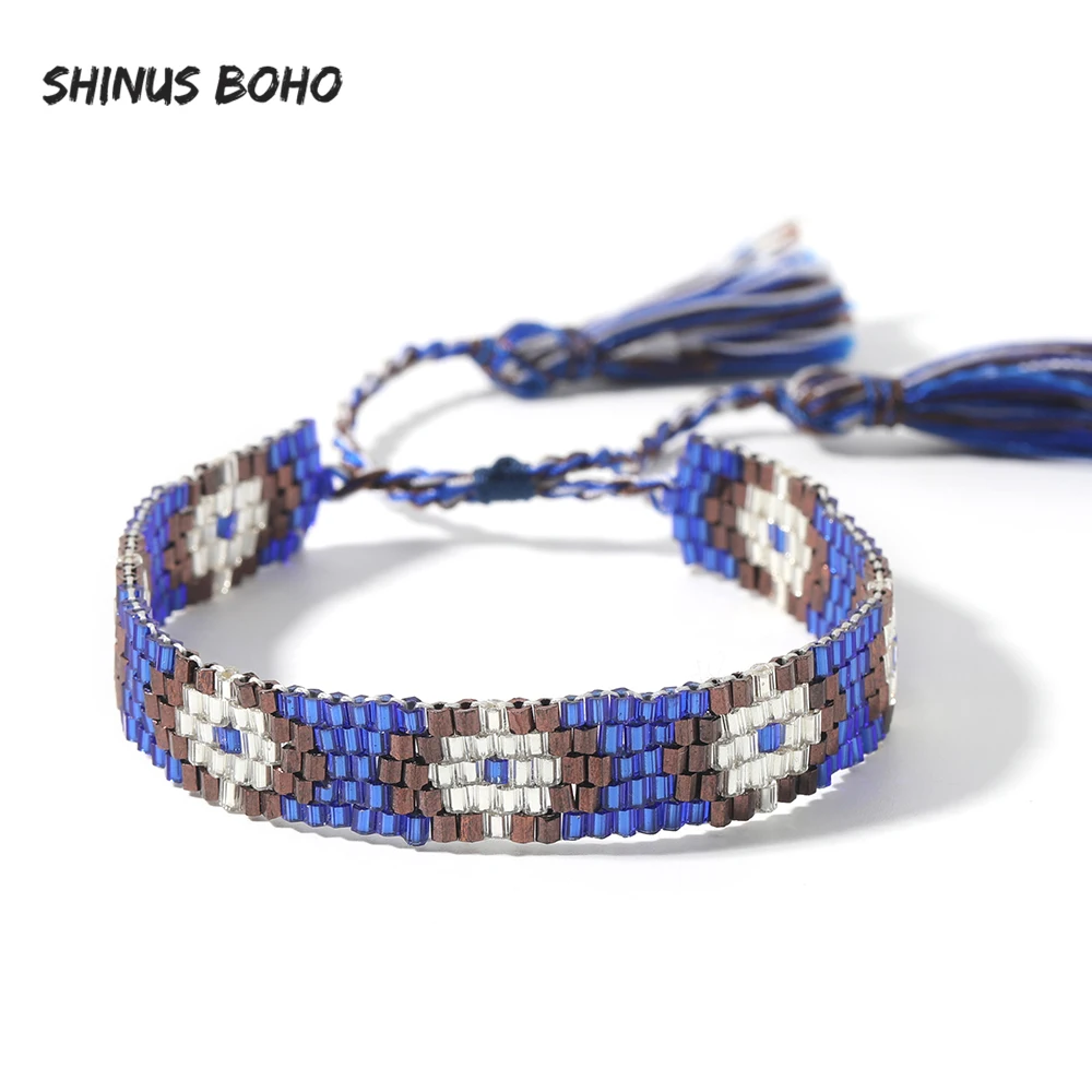 Женский плетеный браслет с бусинами SHINUSBOHO | Украшения и аксессуары