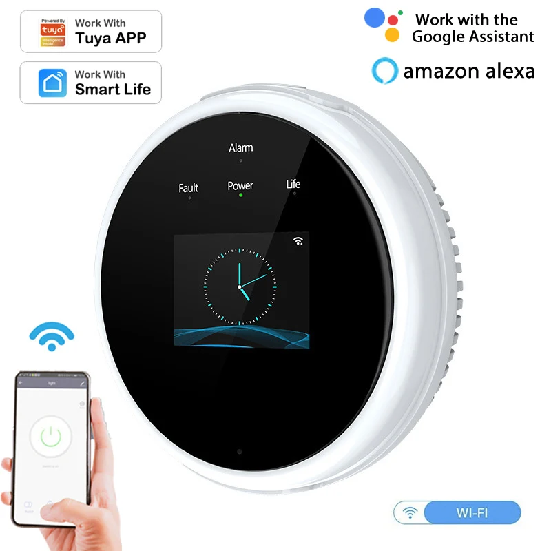 

Детектор Утечки горючего газа с Wi-Fi, совместим с Alexa Google Home