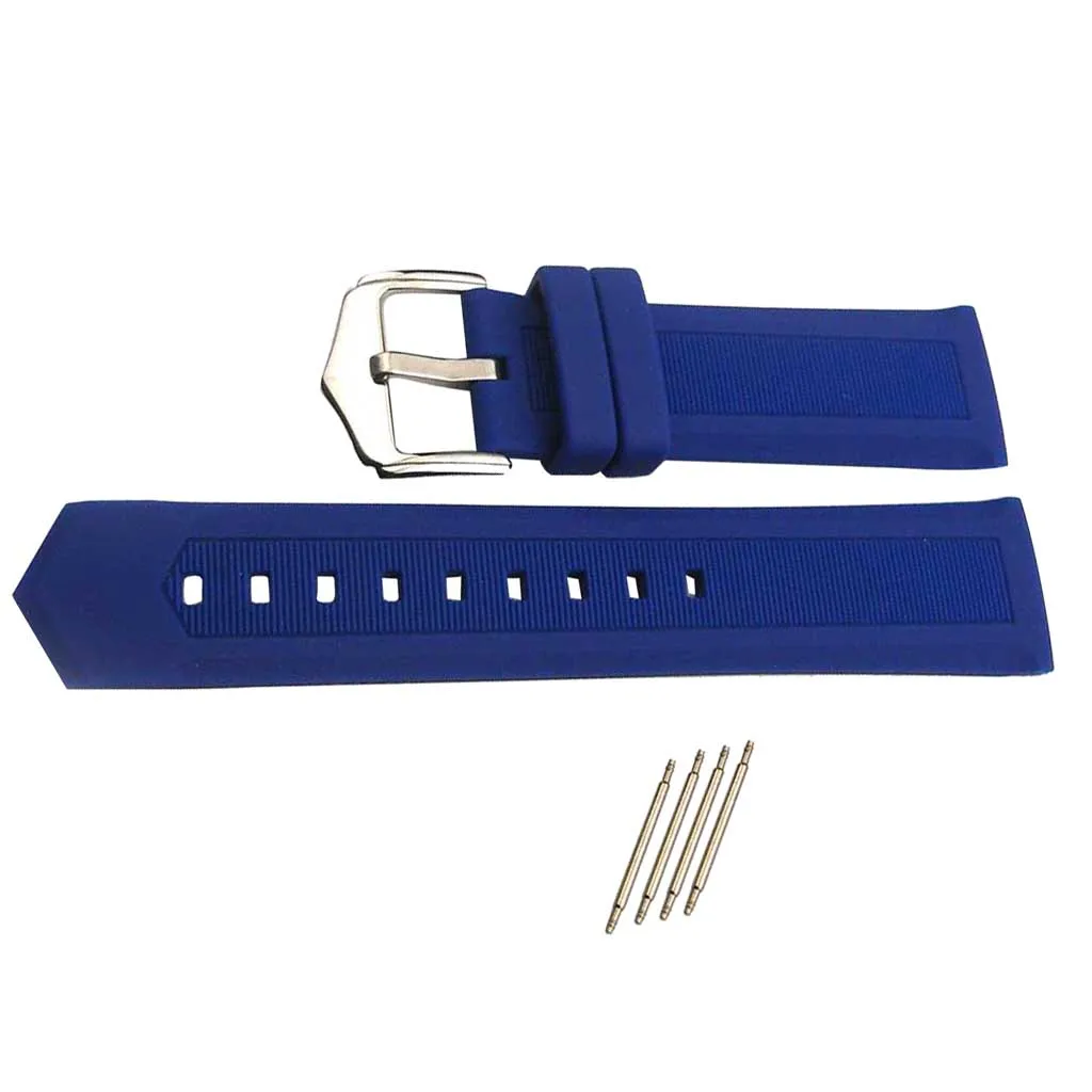 

16mm-22mm Watch Band Strap,Silicone Watch Band with Spring Bar, Double Rubber Loops
