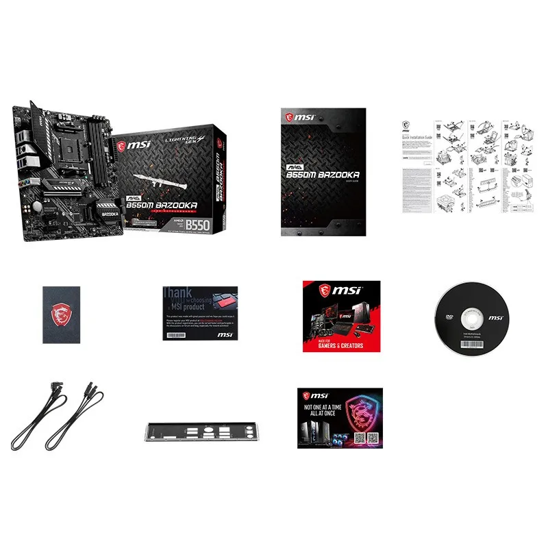 

MSI MAG B550M BAZOOKA & AMD CPU Ryzen 5 3600x & Kingston DDR4 8GB*2 Combination Kit M.2 USB3.0 Socket AM4 M-ATX/5800X/5900x