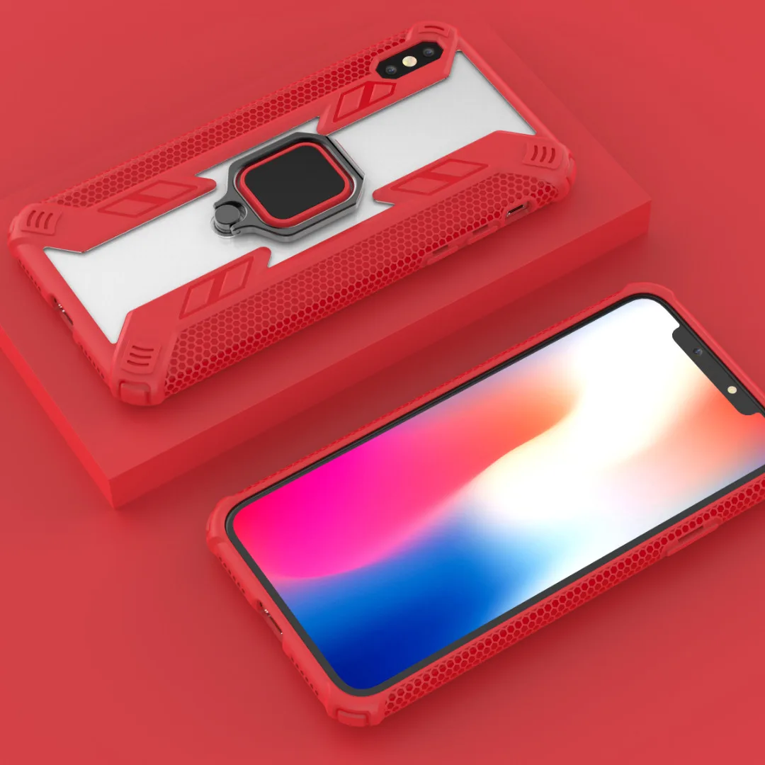 KEYSION противоударный чехол для iPhone SE 2020 New XS Max XR прозрачный с магнитным кольцом