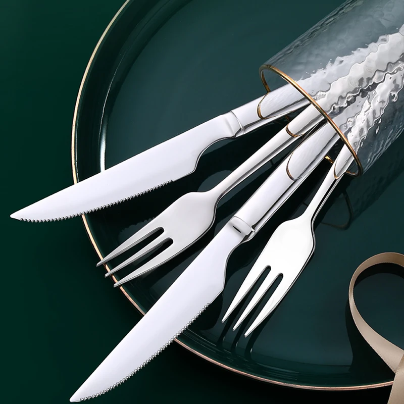

Household Cutlery Tableware Delicate Nordic Artistic Kitchen Gadget Sets Handmade Art Couverts De Table Cutlery Tableware KC50TZ