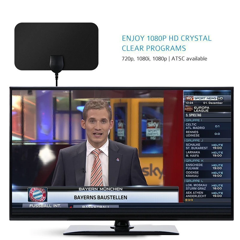 Цифровая ТВ антенна 25 дБ HD приставка цифровая усилитель на 50 миль активная