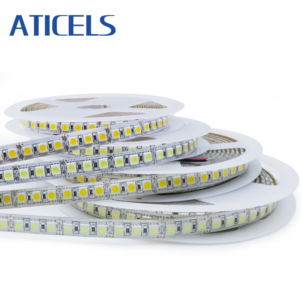 DC12V СВЕТОДИОДНАЯ лента SMD 5050 120 светодиодов/м 5 м 600 светодиодов супер яркая гибкая