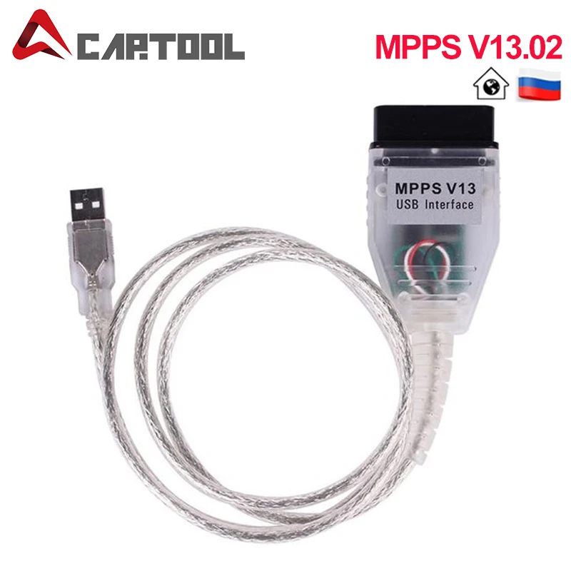 MPPS V13.02 ECU чип диагностический кабель SMPS CAN мигалка ЭБУ Тюнинг OBD2 Профессиональный