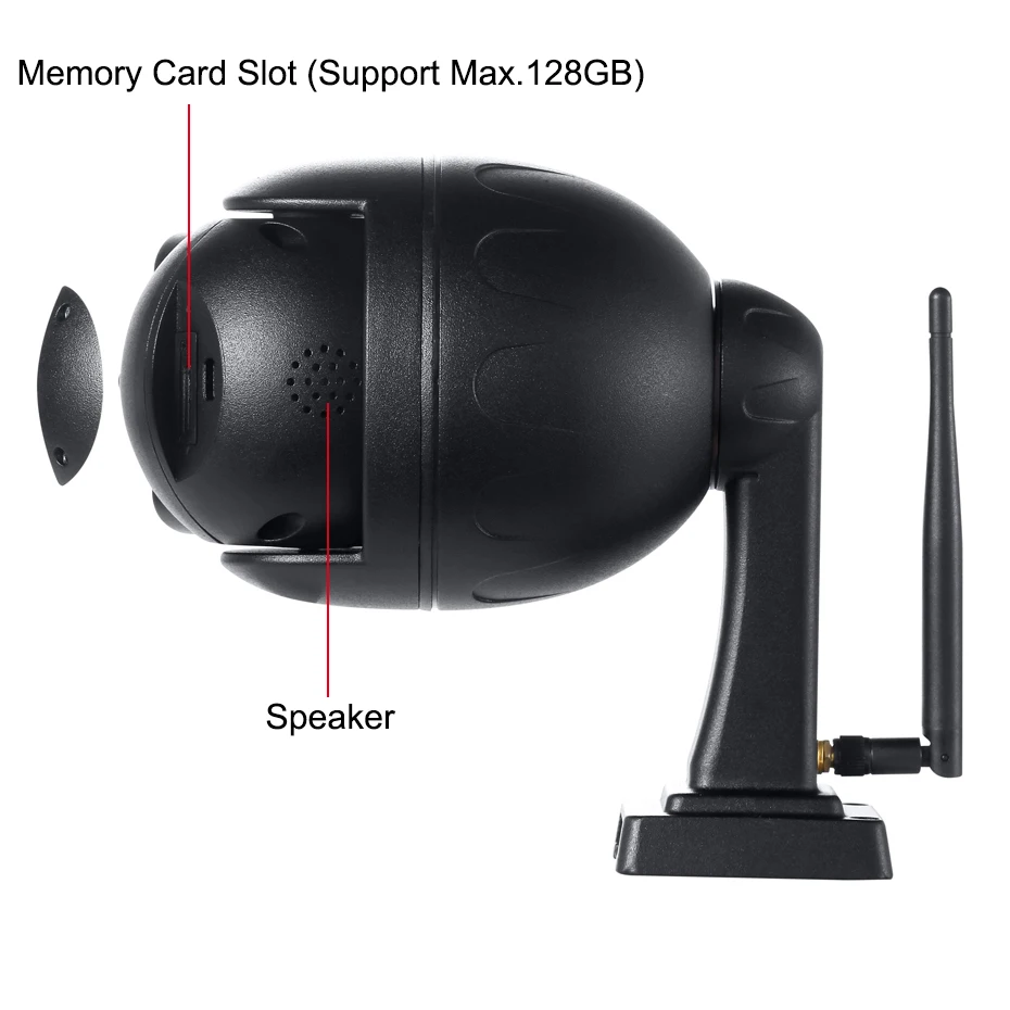 Wi Fi IP камера беспроводная купольная PTZ наружная водонепроницаемая IP66 CCTV