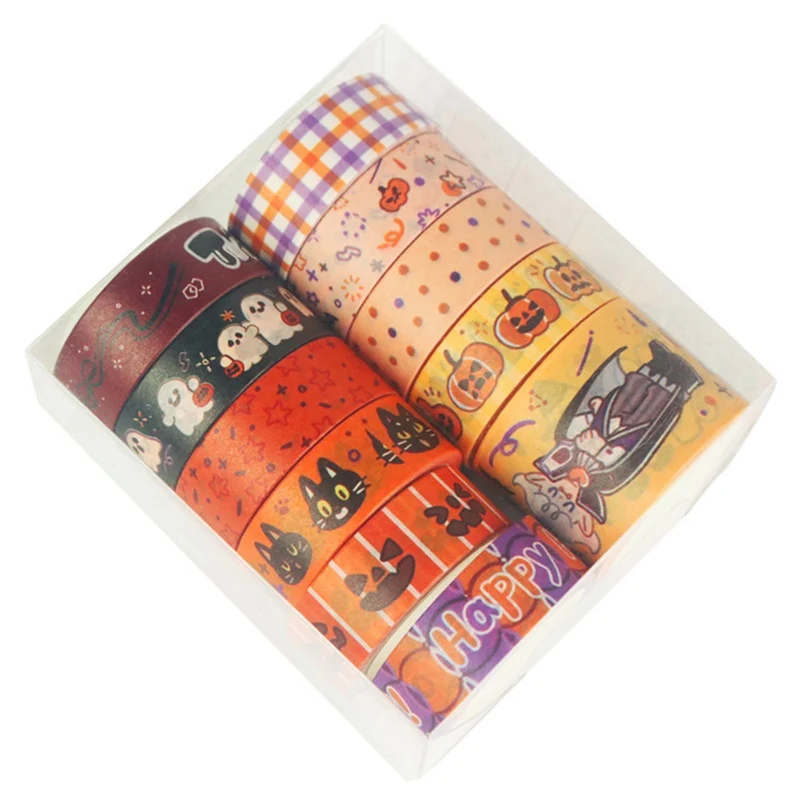 

11pcs Halloween Washi Tapes Pumpkin Candy Ghost Stickers DIY Scrapbooking Masking Tapes School Supply Gift Adhesive Paper tape