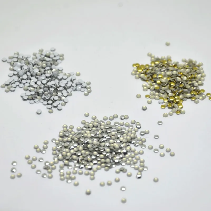 Стразы для горячей фиксации алюминиевые круглые стразы с плоской спинкой