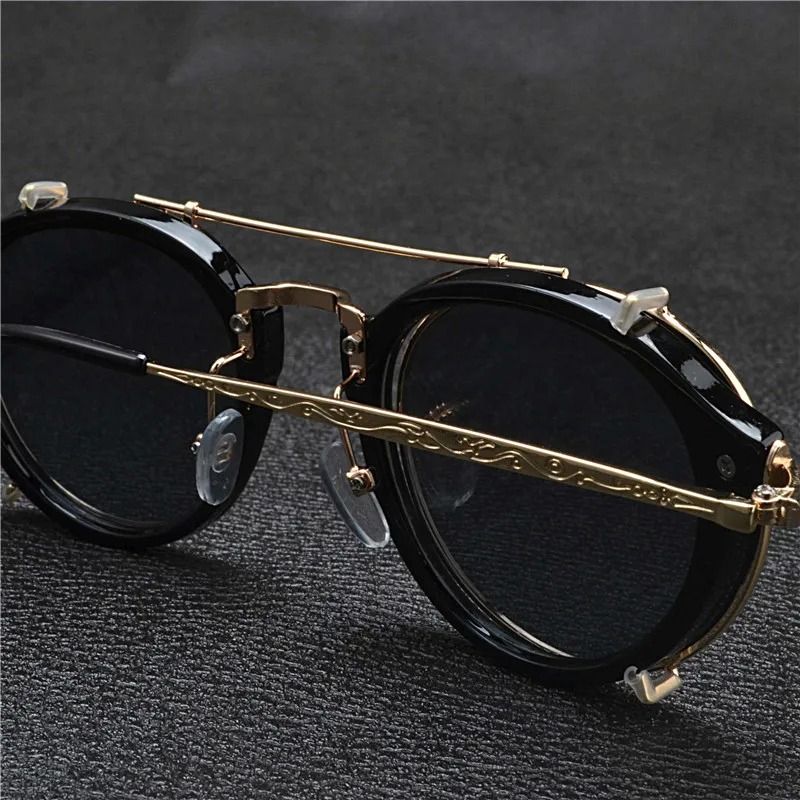 Мужские солнцезащитные очки MINCL круглые зеркальные с клипсой для близорукости 2018