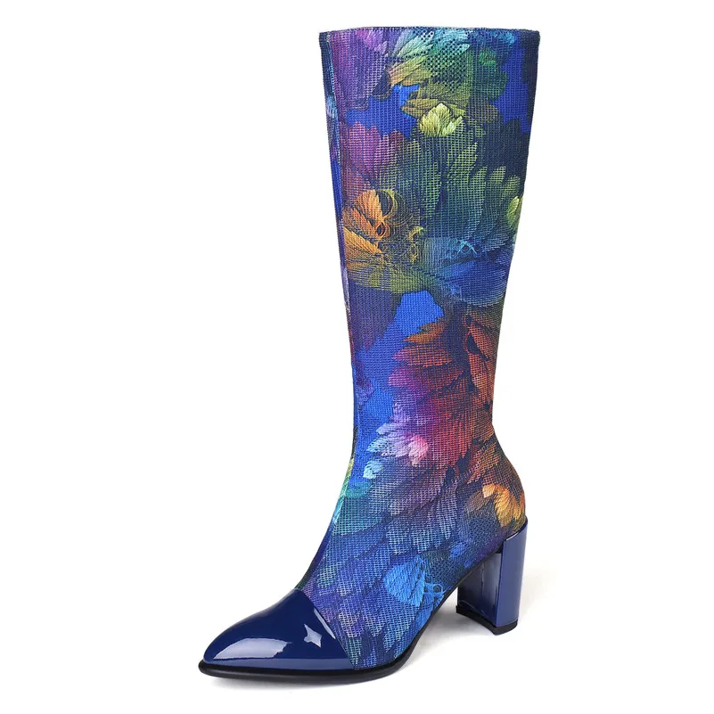 FEDONAS/женские сапоги до середины икры на высоком каблуке для выпускного вечера