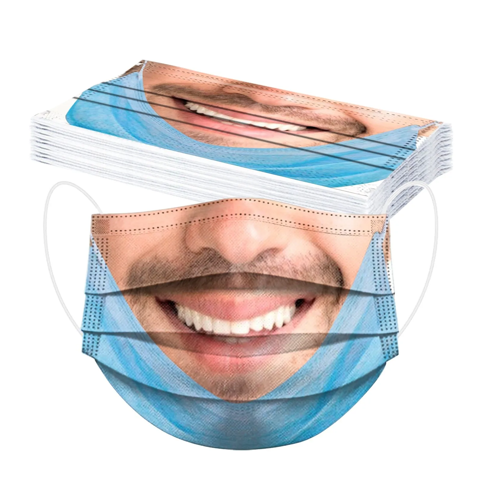 

10pcs Disposable Face Mouth Mask Nonwoven Masks Anti PM2.5 Hygiene Safe Mouth Face Mask Funny Print Outdoor mascarillas 2021
