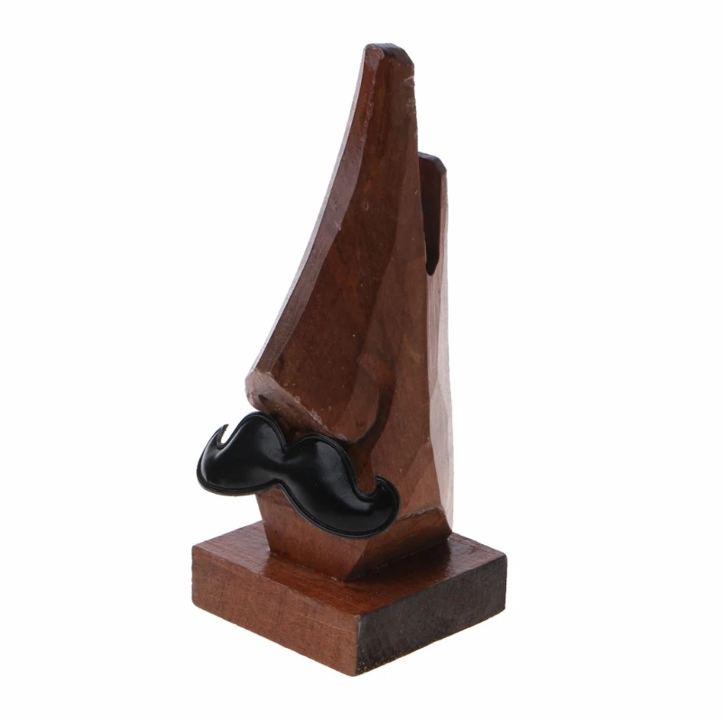 

Wooden Nose Shaped Eyeglass Holder Wood Sunglasses Spectacle Display Stand Unique Desktop Accessory and Gifts Home Decor 94PA
